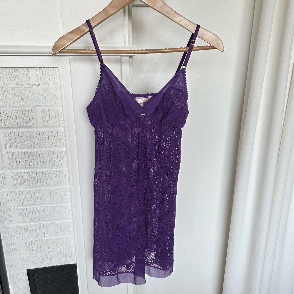 Victoria Secret Very Sexy Purple Babydoll Nightie Lingerie Size Medium